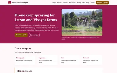Homepage of Drone Crop Spraying PH