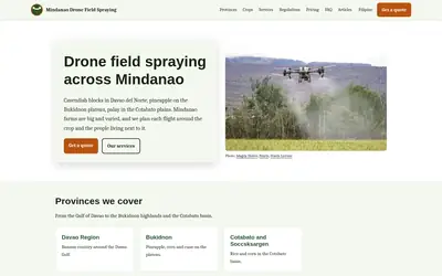 Homepage of Mindanao Drone Field Spraying