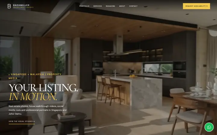 Top of the Bachmeijer real estate photography website homepage on desktop