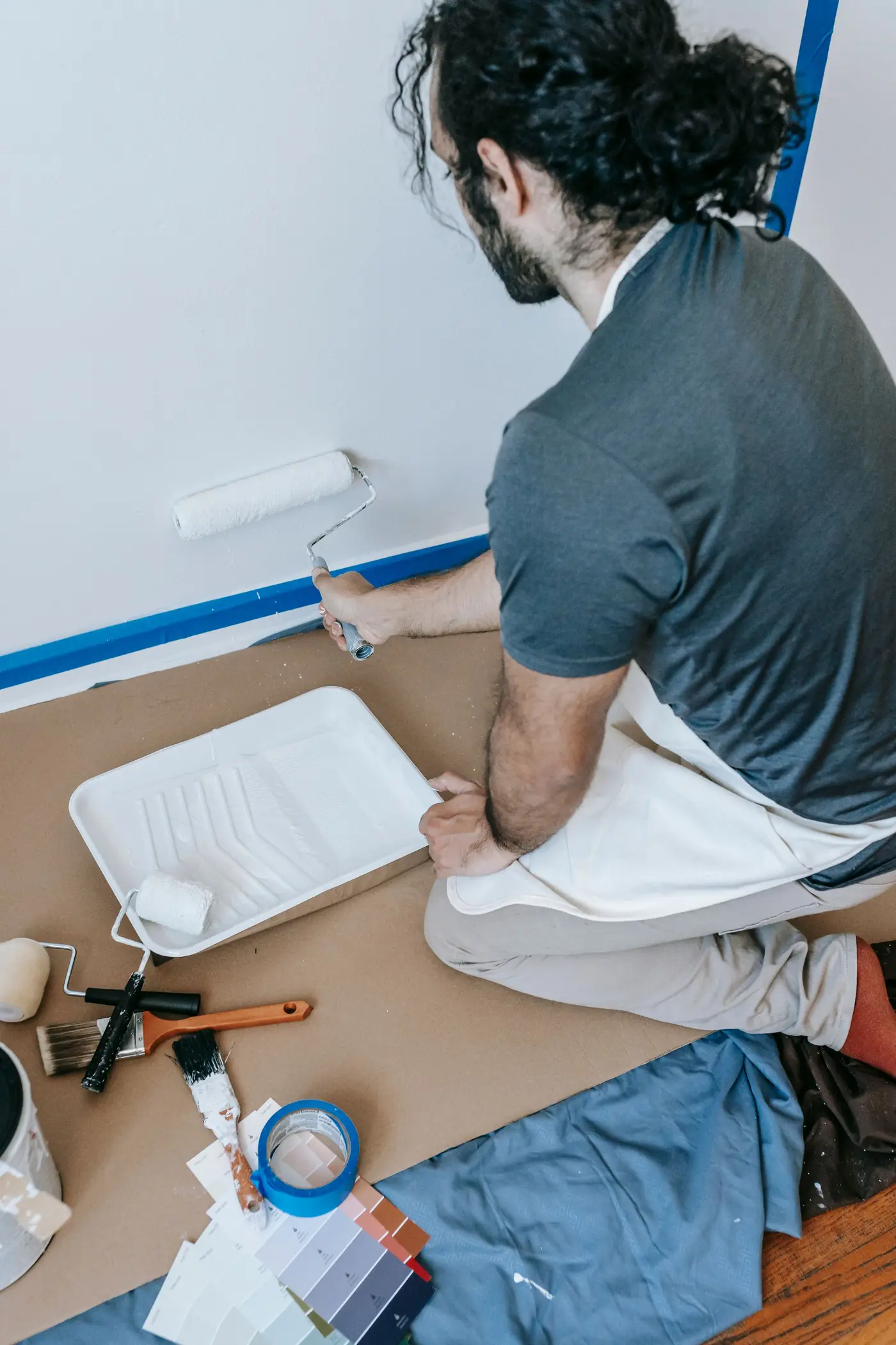 Vloer afplakken voor het schilderen